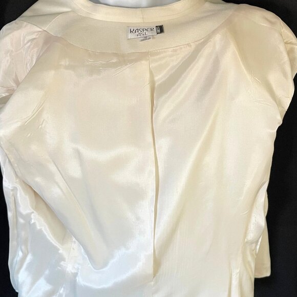 NWT Vintage KASPER for A.S.L Size 16 Vanilla Dress Blazer Suit Separate OffWhite - Picture 6 of 12